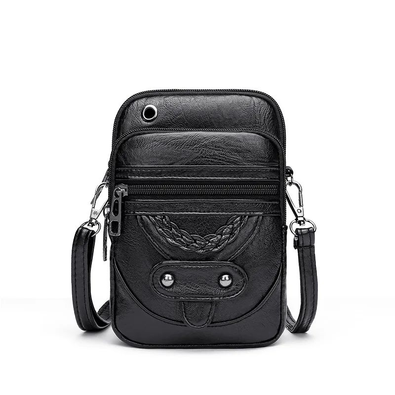 Vintage PU Leather Crossbody Bag for Women – Multi-Functional Small Shoulder Handbag with Cash Purse & Cell Phone Holder