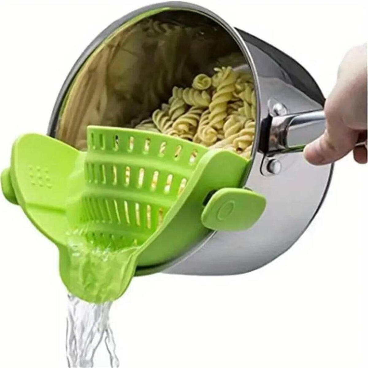 Adjustable Clip-On Strainer for Pots, Pans, and Bowls – Versatile Kitchen Tool for Effortless Straining