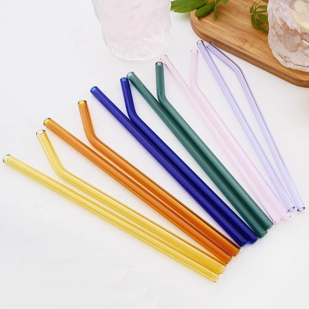 Pink Glass Drinking Straw Set – Reusable Cocktail Straw | Inspire Uplift