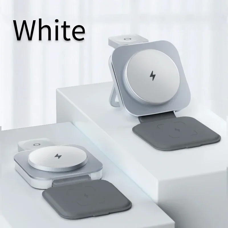 Magnetic Wireless Charging Pad for iPhone Pro Max, iWatch and AirPods - Foldable Fast Charging Stan