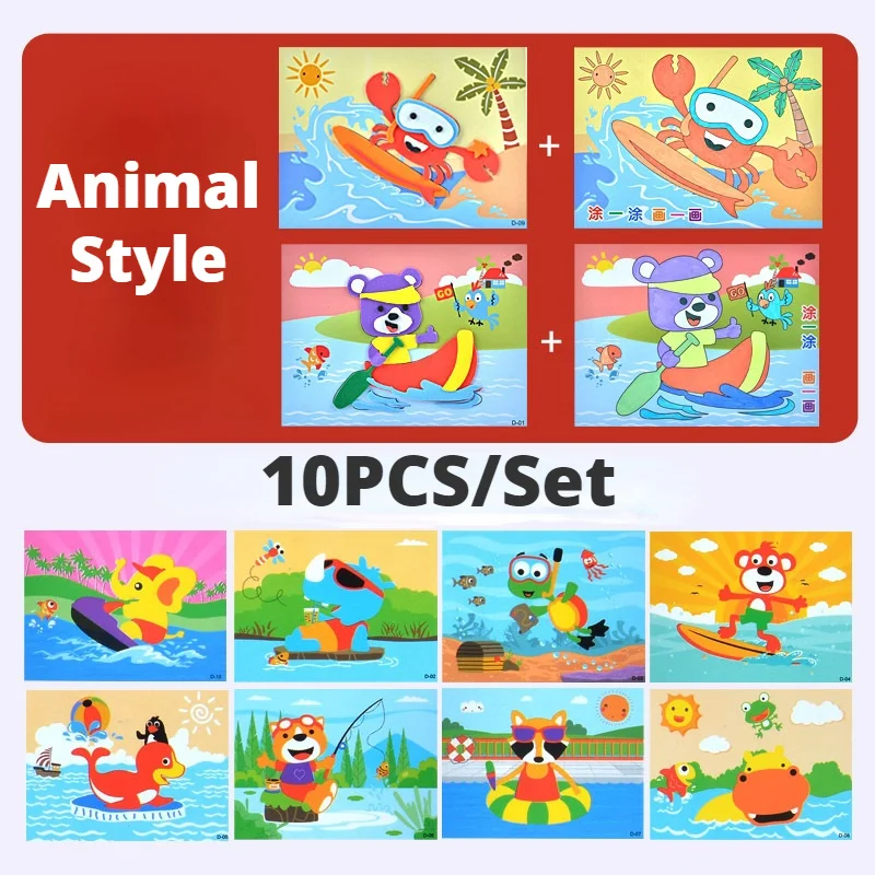 EVA Foam Animal Puzzle Stickers – Fun & Educational DIY Toy for Kids