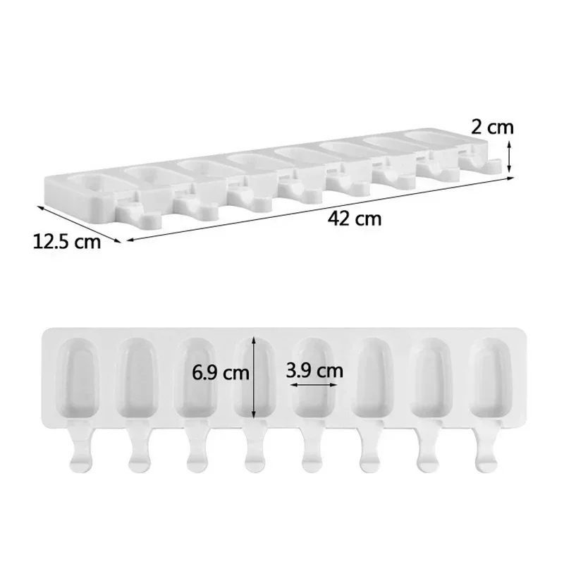 Hole Silicone Popsicle Molds for DIY Homemade Desserts – Freezer-Friendly Ice Cream Maker with Sticks
