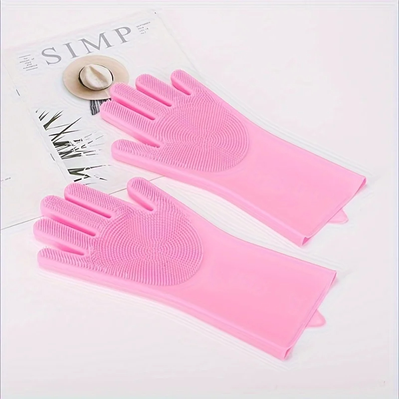 Pet Grooming Gloves for Dogs & Cats Silicon Hair Removal, Bathing & Shampoo Scrubber Glove