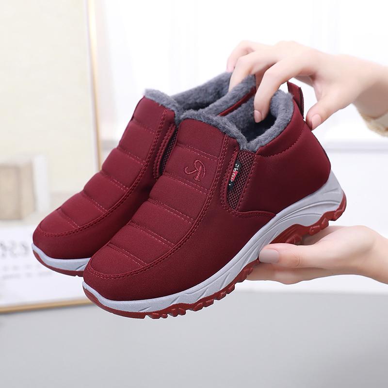 Winter Women's Boots, Fleece-Lined Thickened Snow Boots for Middle-Aged & Elderly, Warm, Comfortable Short Boots
