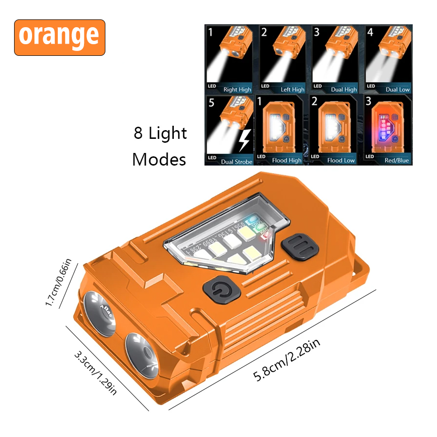 Super Bright LED Flashlight Mini Pocket Torch with Magnetic Clip & Rechargeable Keychain