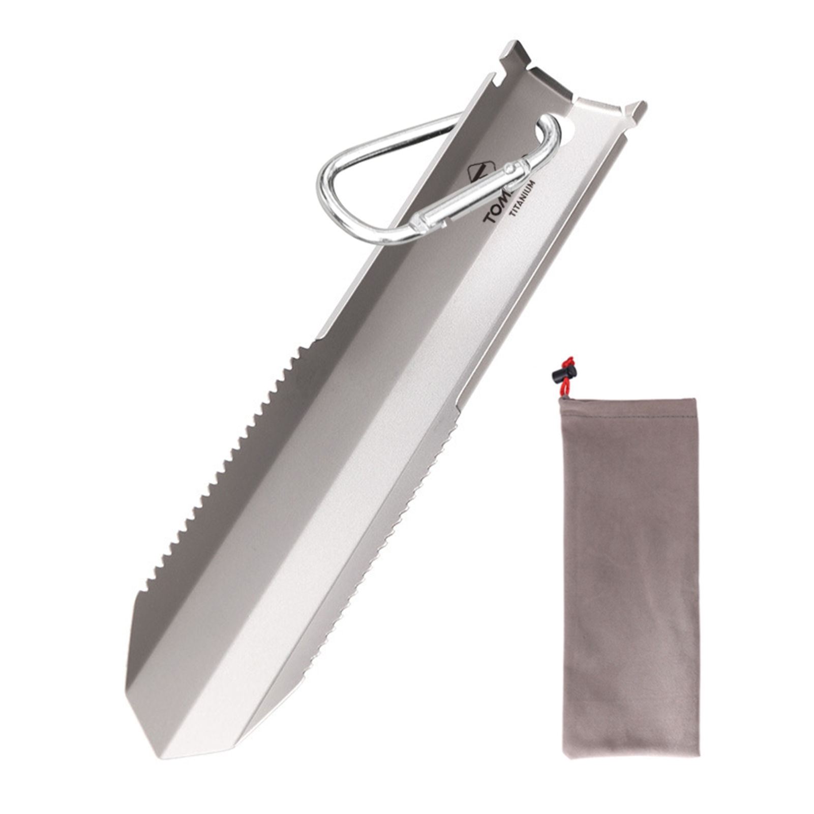 Titanium Camping Shovel Ultralight Backpacking Trowel with Serrated Edge
