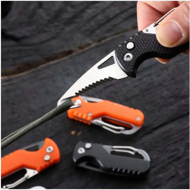 Portable Folding Knife Keychain Box Cutter Compact EDC Utility Knife for Camping and Everyday Use