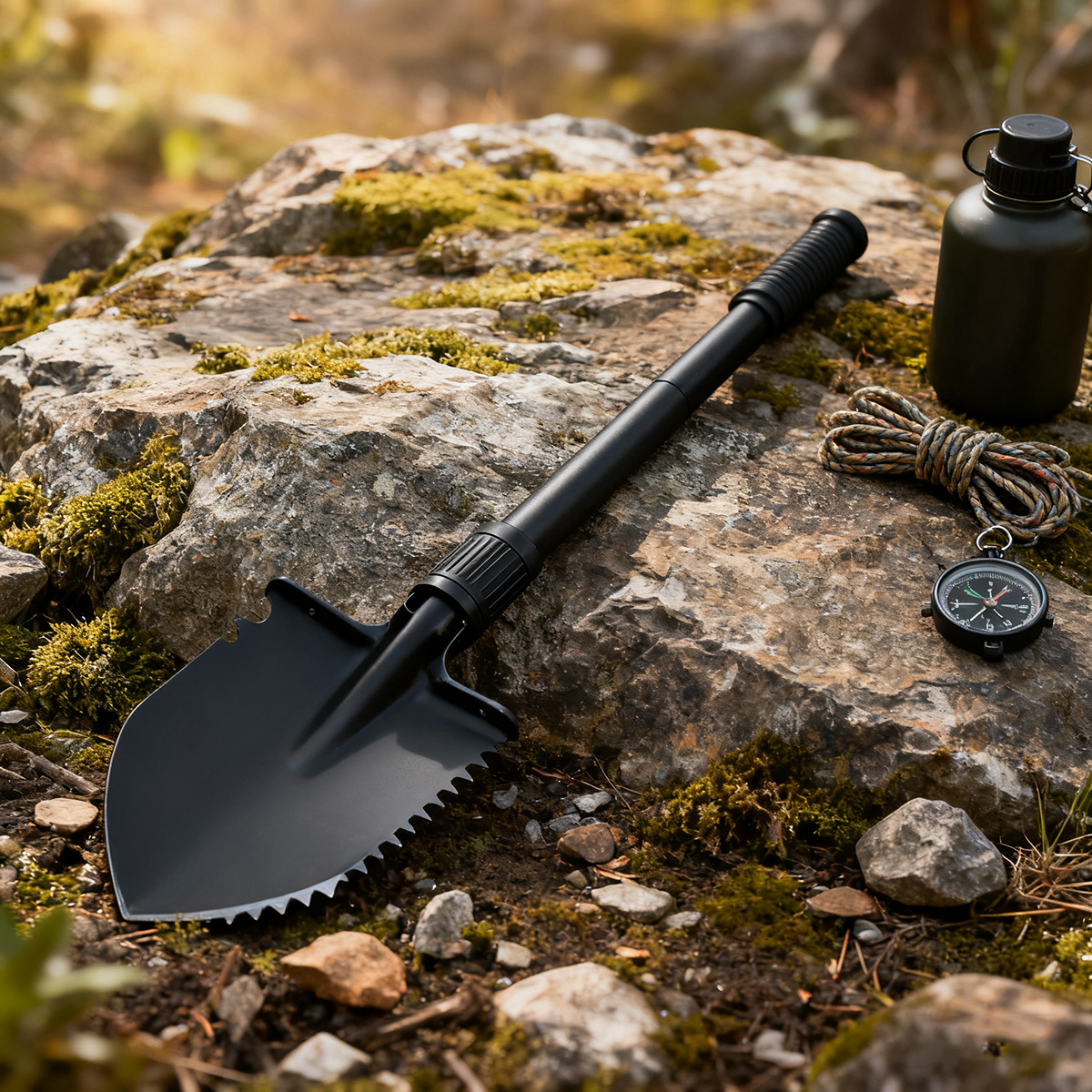 Tactical Folding Shovel Heavy-Duty Survival Tool for Outdoor & Garden Use