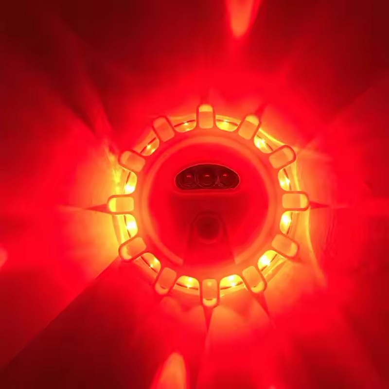 USB Rechargeable LED Road Safety Flares with Magnetic Emergency Beacon