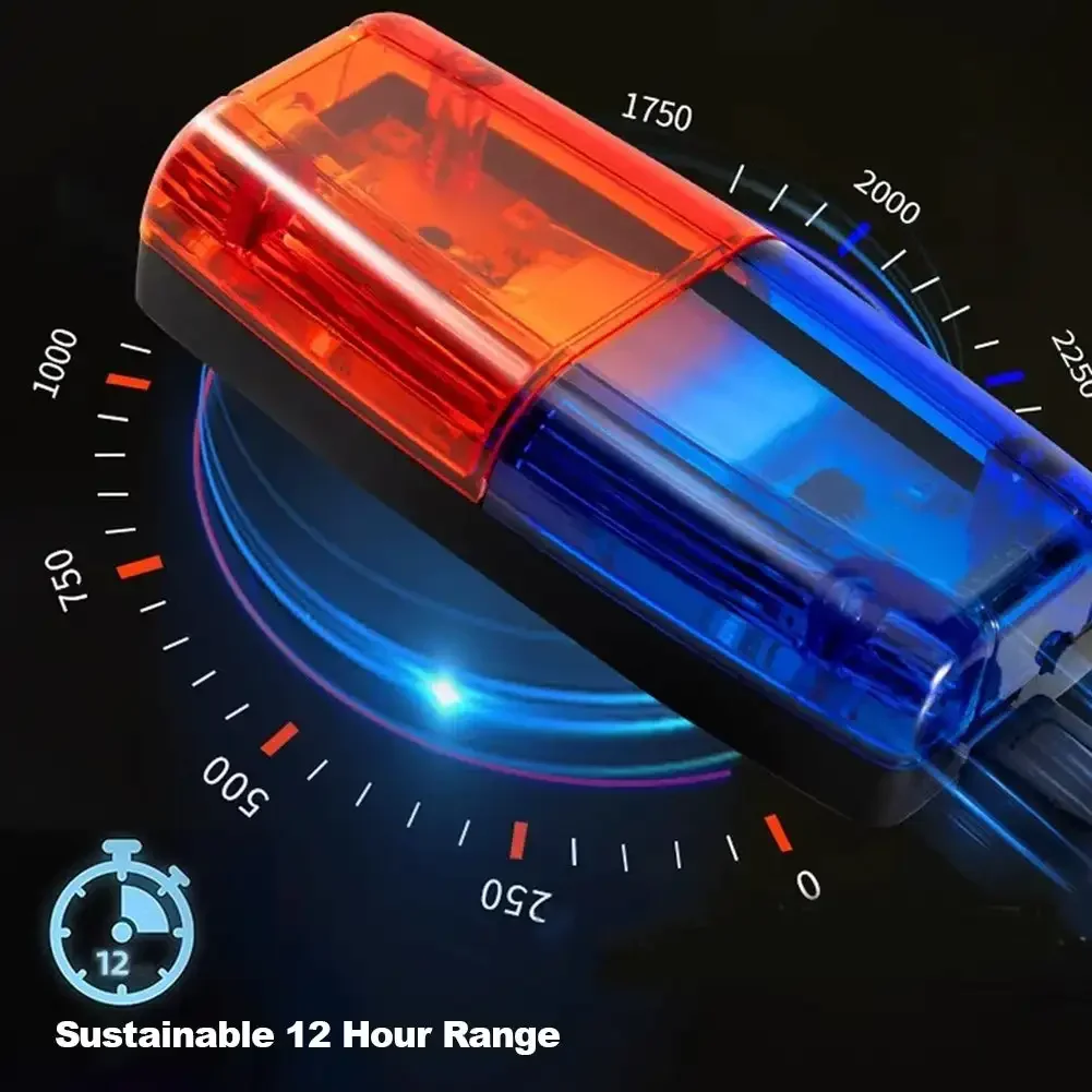 USB Rechargeable LED Police Light Shoulder Lamp Red Blue Emergency Safety Warning Light