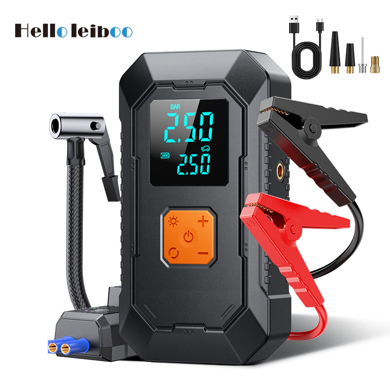 4-in-1 Car Jump Starter Portable Air Compressor Power Bank