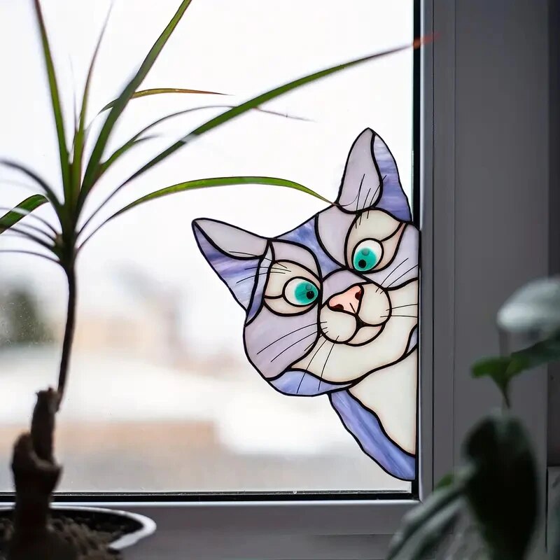 Peeper Window Sticker Peeping Cat Window Sticker Funny Glass Decor | Inspire Uplift