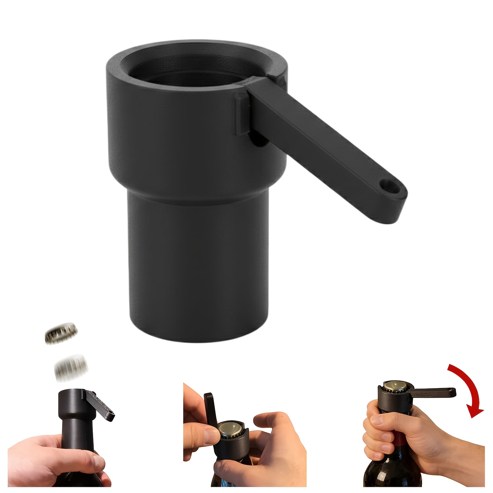 Wall Mounted Bottle Opener One Handed Beer Cap Launcher Bar Gadget