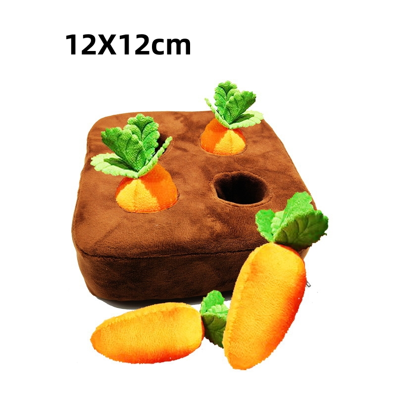 Interactive Dog Puzzle Toy Carrot Snuffle Feeding Plush for Enrichment & Chewers