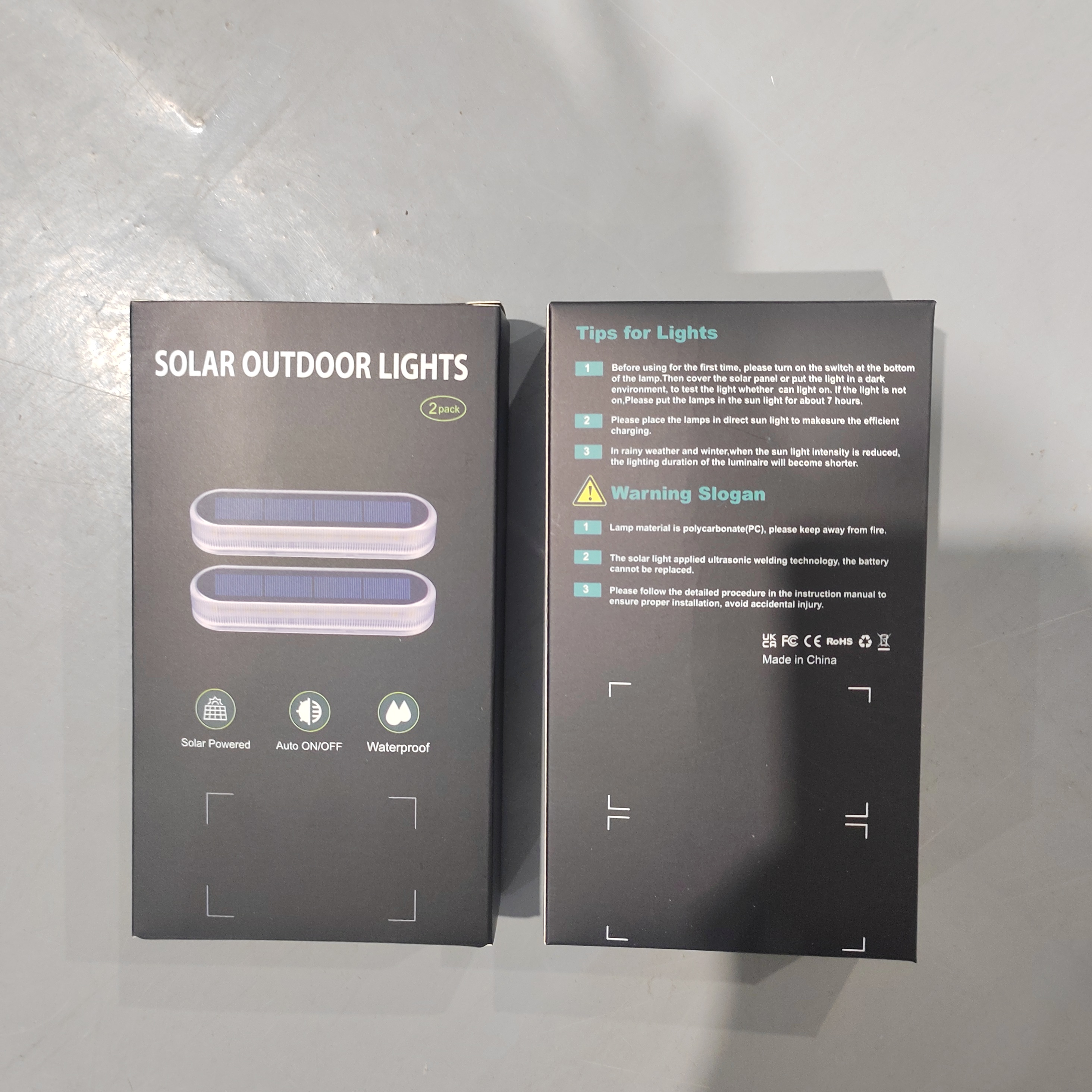 Solar Step Lights Waterproof IP68 Warm White LED Pathway Lights for Stairs & Walkways
