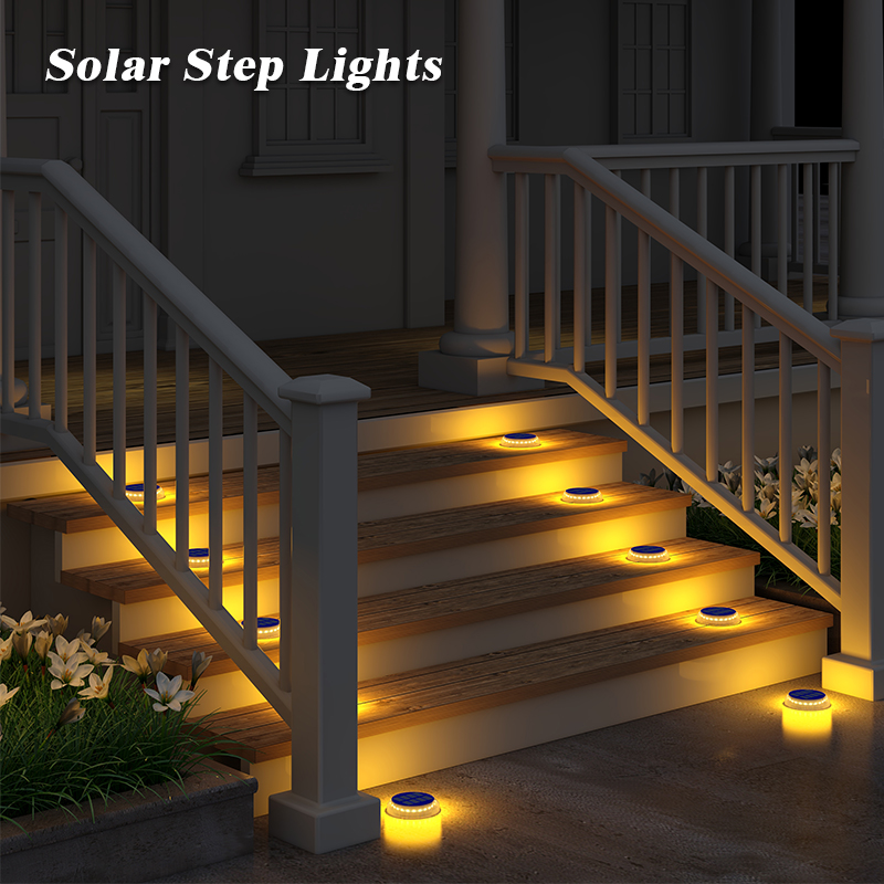 Solar Driveway Lights Pack Waterproof LED Deck & Pathway Lights for Outdoor Safety