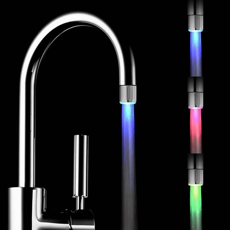 LED Faucet Light Aerator Water Saving Color Changing Tap Nozzle for Kitchen Bathroom