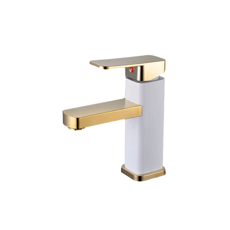 Luxury Gold Bathroom Faucet Stainless Steel Square Mixer Tap