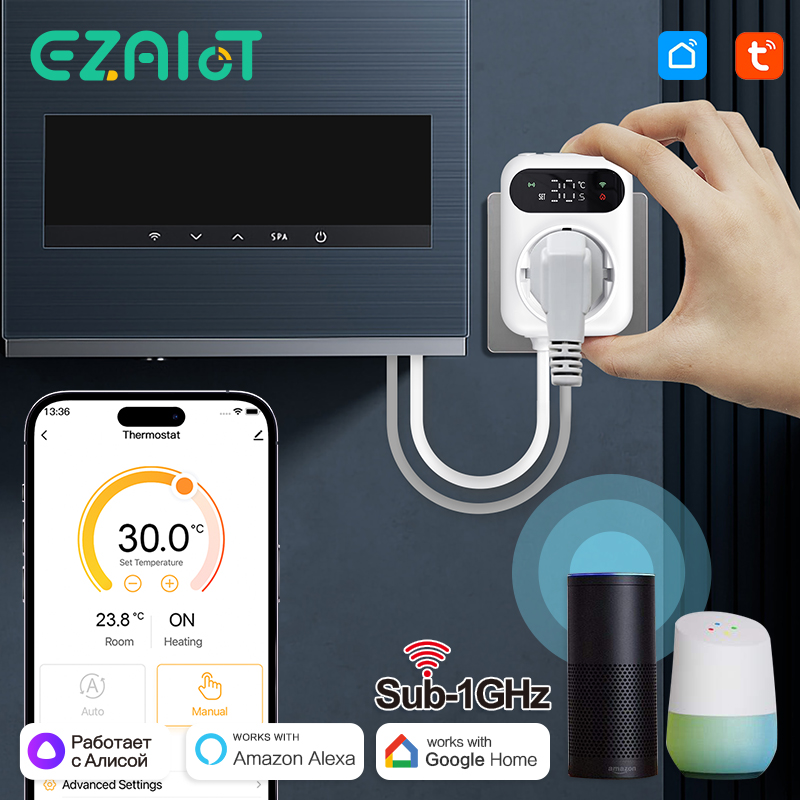Tuya Smart WiFi Heating Thermostat with Alexa Control for Underfloor & Boiler Systems