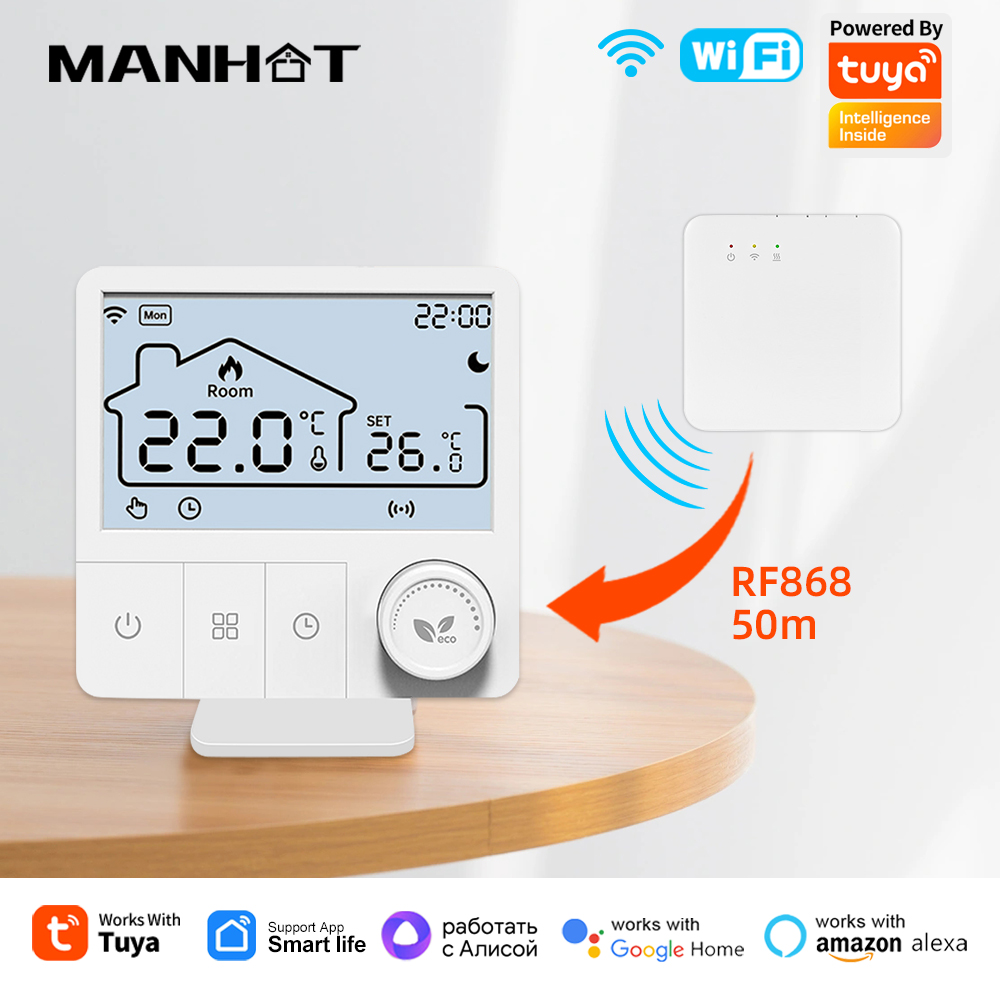 Smart WiFi Thermostat for Floor Heating & Gas Boilers with Alexa and Tuya Control