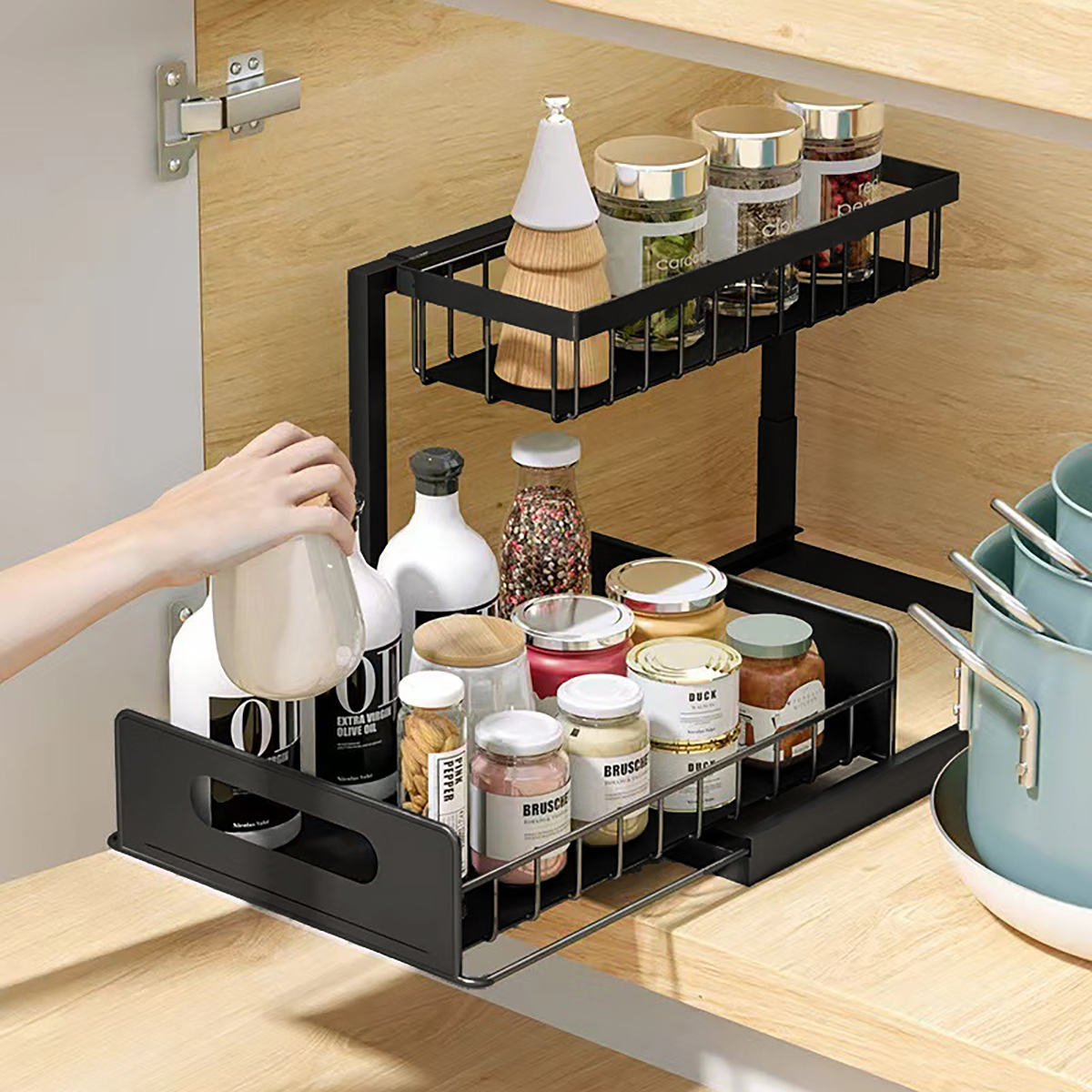 Iu Shelf Rack Pull Out Kitchen Shelf Organizer Space Saving Rack | Inspire Uplift