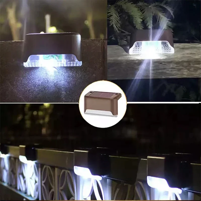 Solar Deck Lights Waterproof LED Step & Fence Pathway Lighting Set