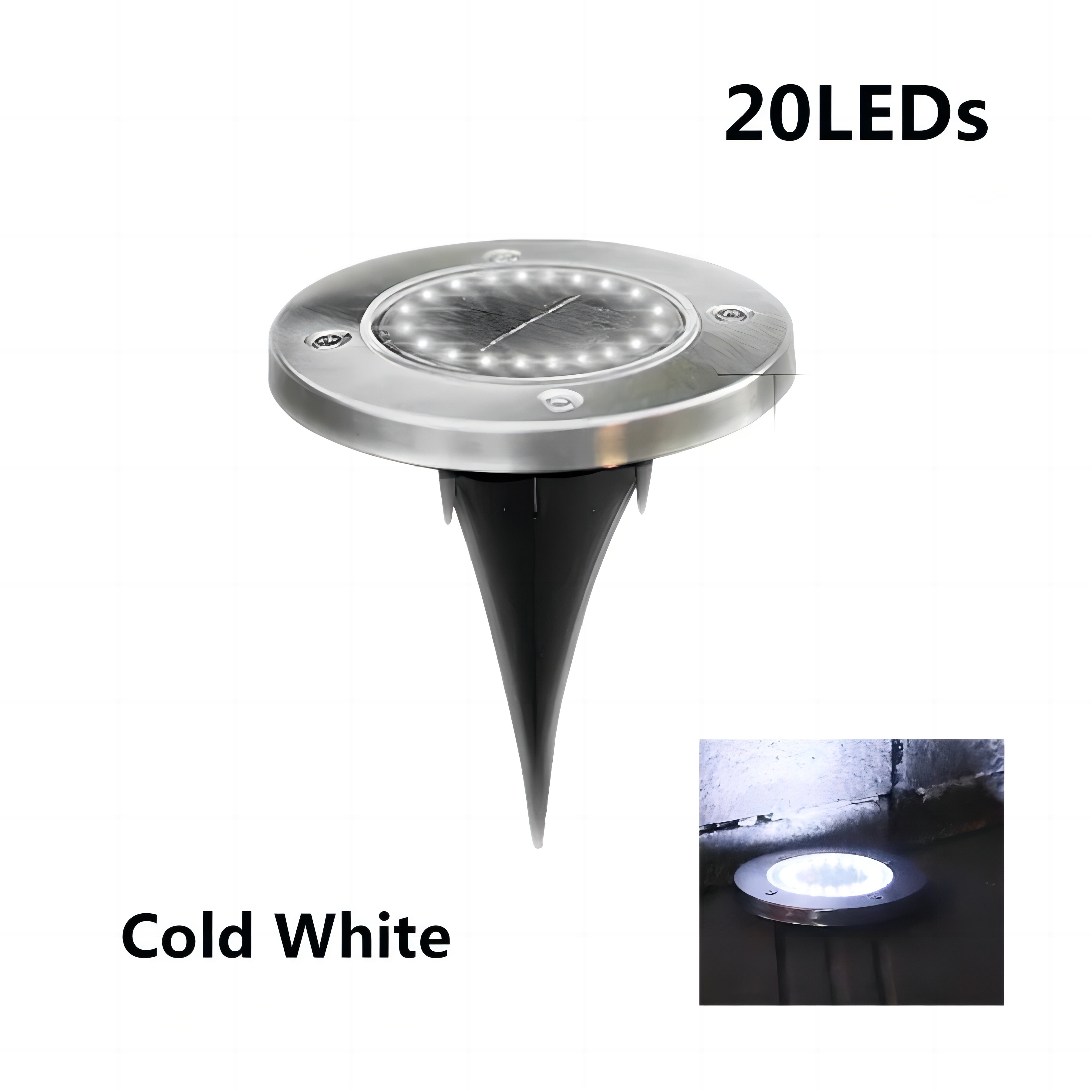 Solar Garden Disk Lights Waterproof In-Ground LED Pathway Lighting