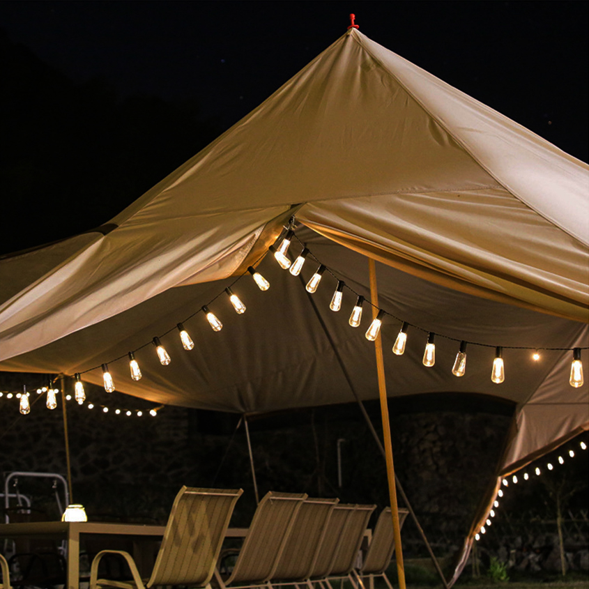 Solar String Lights Outdoor Waterproof Vintage Edison Bulbs for Garden Patio Decor