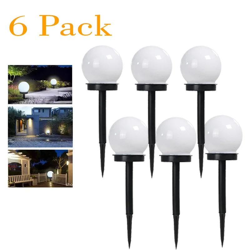 Solar LED Garden Globe Lights Waterproof Outdoor Pathway & Yard Lighting Set