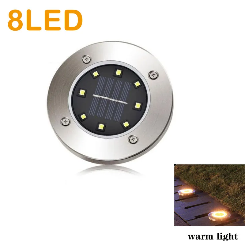 Solar Garden Lights Outdoor Waterproof Ground Disk Lights for Pathway Deck Yard
