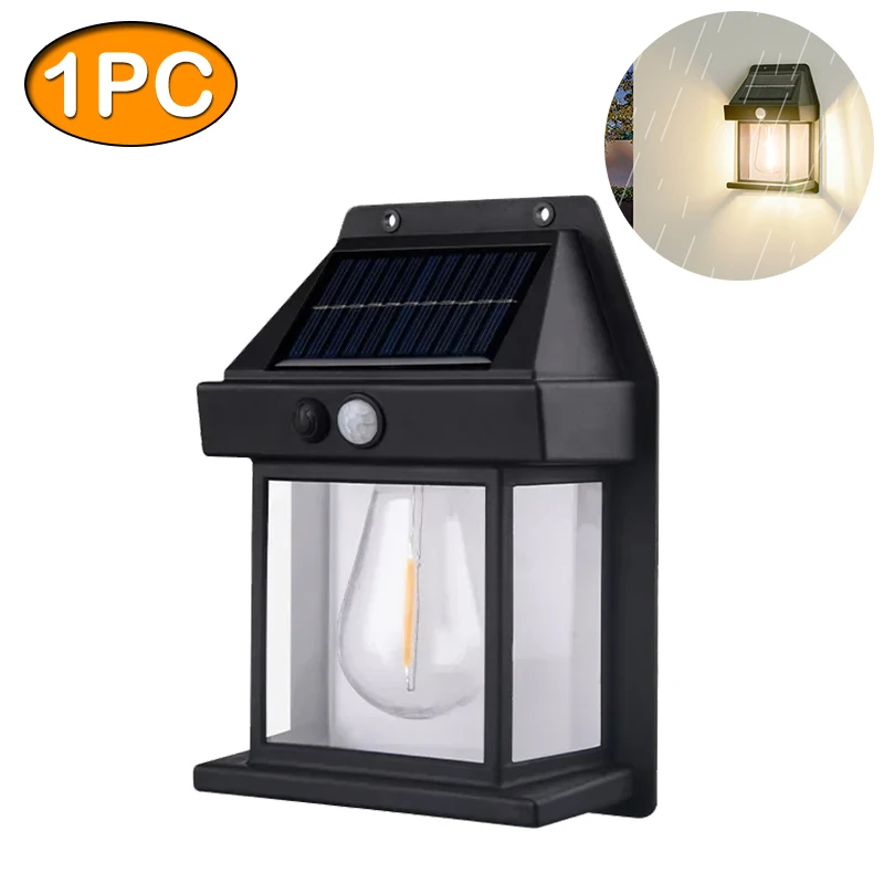Solar Motion Sensor Wall Light Waterproof Outdoor Garden Lamp with Modes