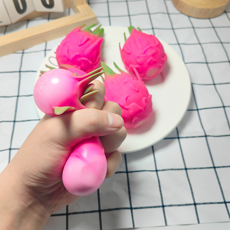 Dragon Fruit Squishy Slow Rising Stress Relief Fidget Toy Sensory Squeeze Ball
