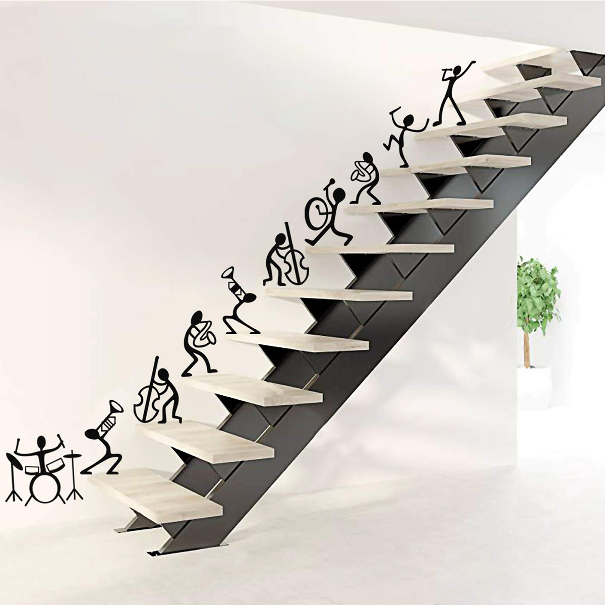 Creative Music Wall Sticker Vinyl Wall Decal for Living Room & Bedroom Decor