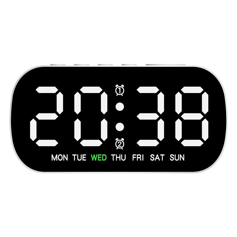 Digital Alarm Clock with LED Display, Dual Alarm, USB Powered, Temperature & Date Bedside Clock