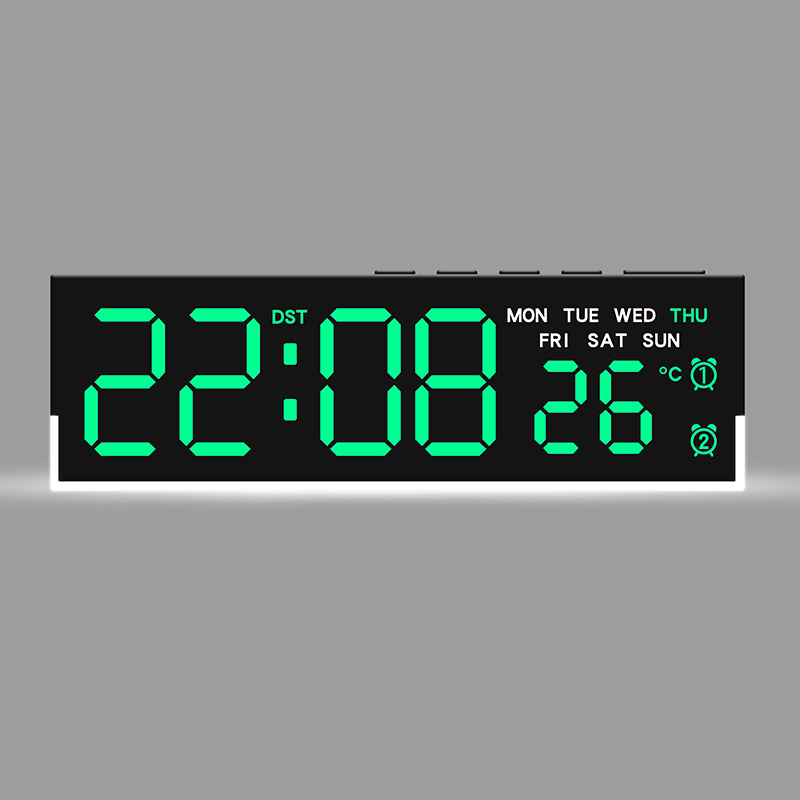 LED Digital Alarm Clock with Dual Alarms, Temperature Display & Ambient Light USB Powered Bedside Clock
