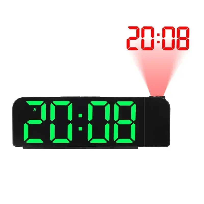 USB Powered Projection Alarm Clock with LED Display, Temperature, Date & Night Mode