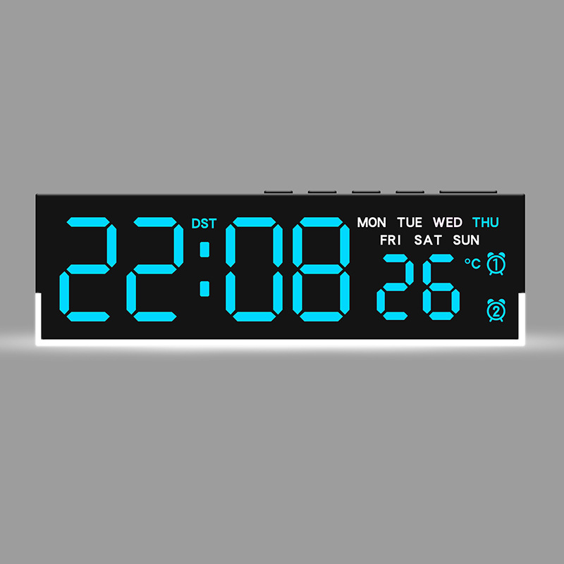 USB Powered Digital Alarm Clock with LED Display, White Mood Light, Dual Alarm, Temperature & Bedside Clock