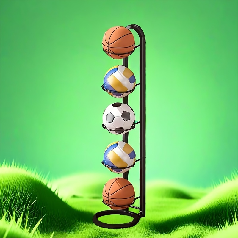 Wall Mounted Ball Holder Metal Sports Ball Organizer for Basketball, Soccer & Volleyball Storage