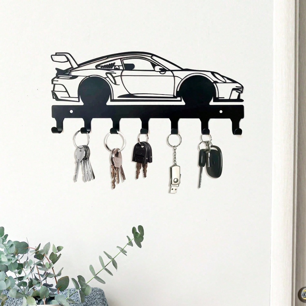CIFBUY Racing Car Metal Key Holder Wall Mounted Key Rack and Automotive Wall Decor