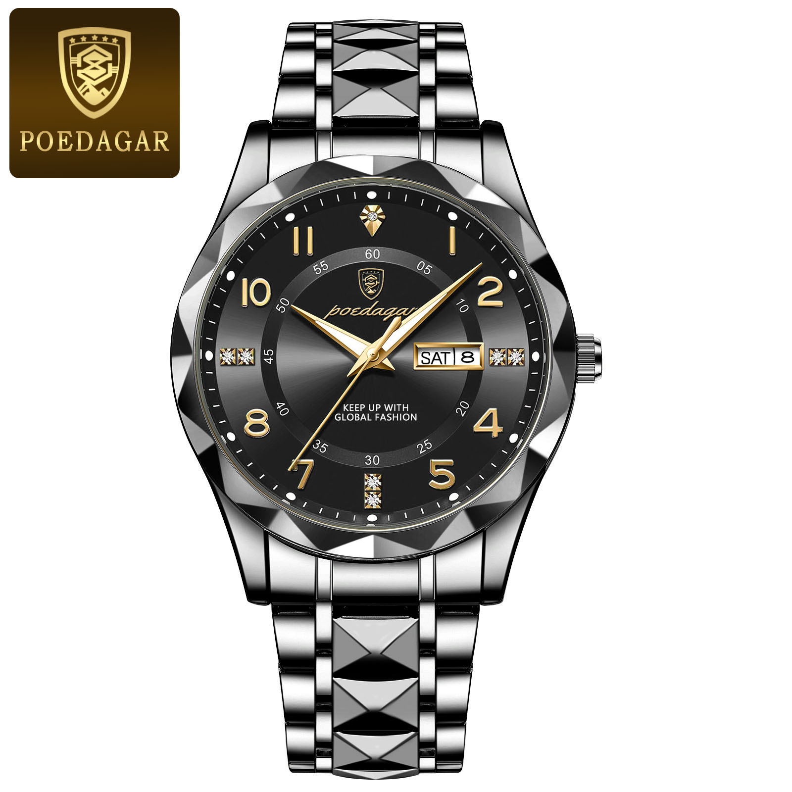 Luxury Mens Quartz Watch Waterproof Luminous Stainless Steel Business Wristwatch