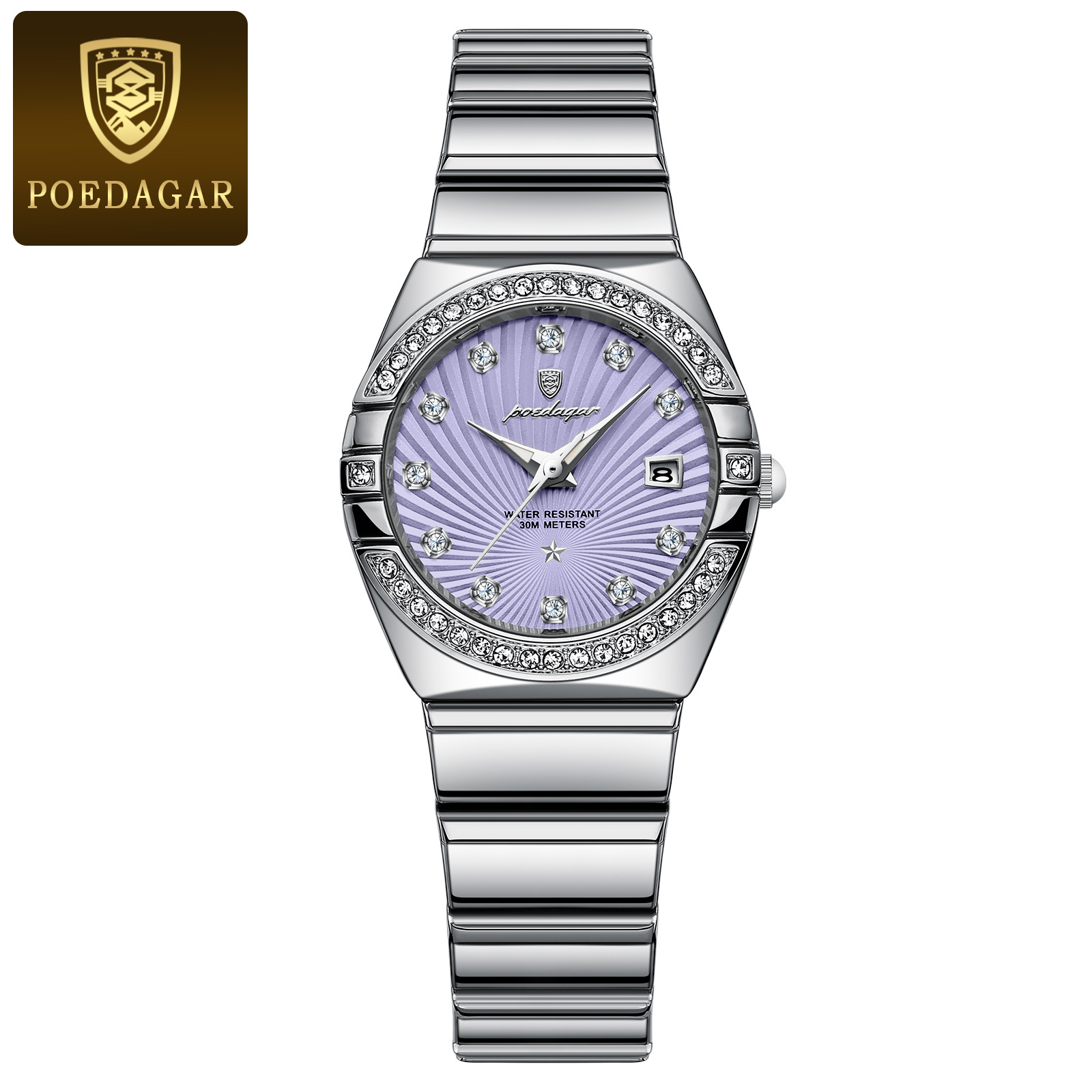 Elegant Womens Quartz Watch Waterproof Luminous Stainless Steel Date Watch