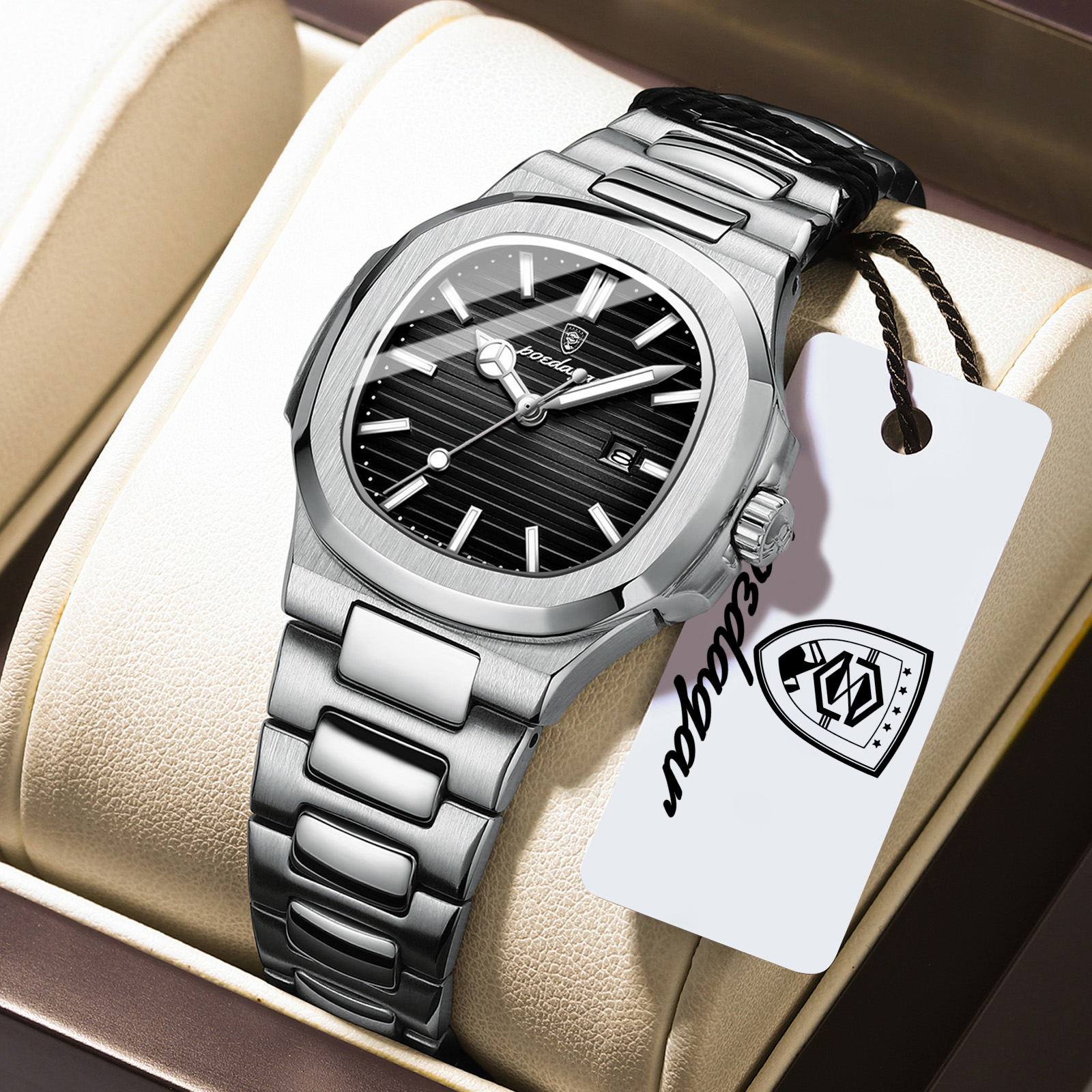 Luxury Womens Waterproof Quartz Watch with Luminous Display & Stainless Steel Band