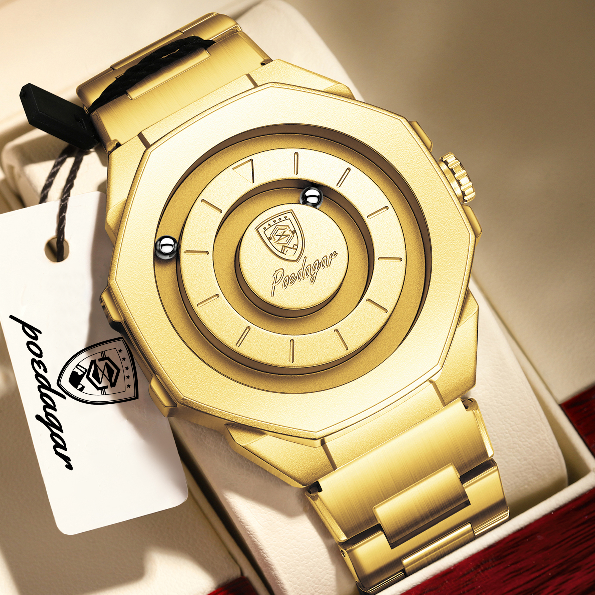 Luxury Mens Business Watch Waterproof Stainless Steel Quartz Wristwatch