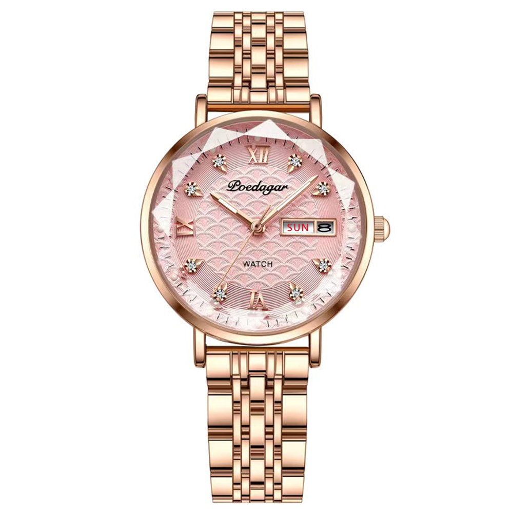 Elegant Womens Quartz Watch Waterproof Luminous & Stainless Steel Wristwatch
