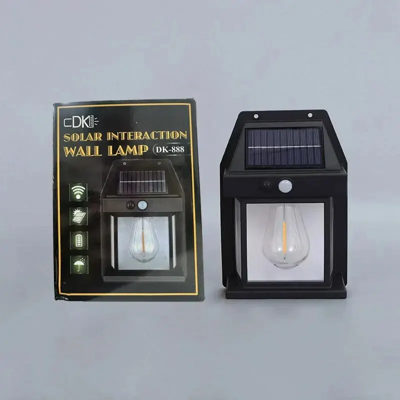 Solar Tungsten Motion Sensor Wall Lamp Waterproof Outdoor Garden Light