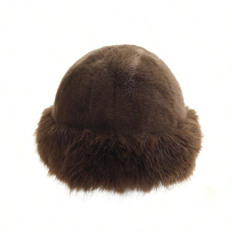 Women's Winter Fleece Bucket Hat Warm Outdoor Ski Hat