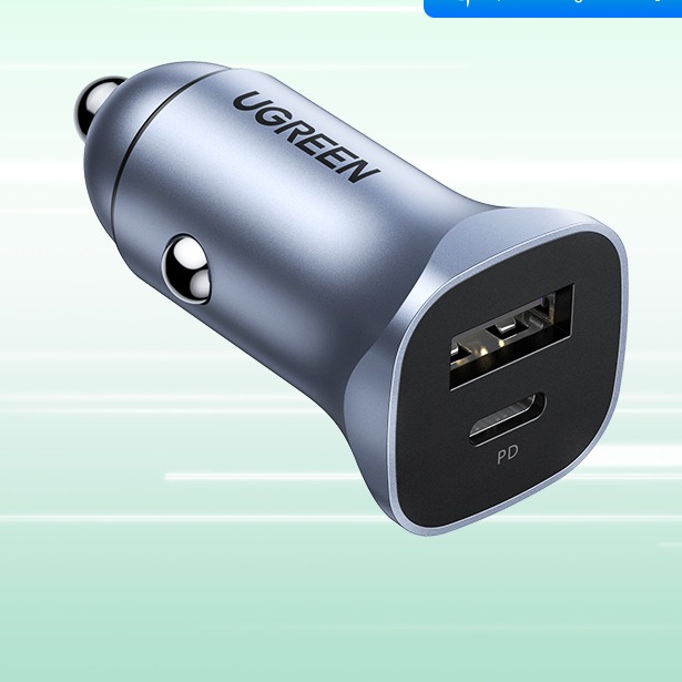 Dual Port USB C Car Charger with PD and Quick Charge