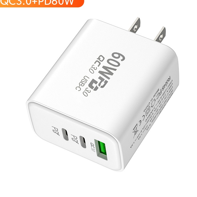 USB C Wall Charger with Dual USB C and USB A Outputs