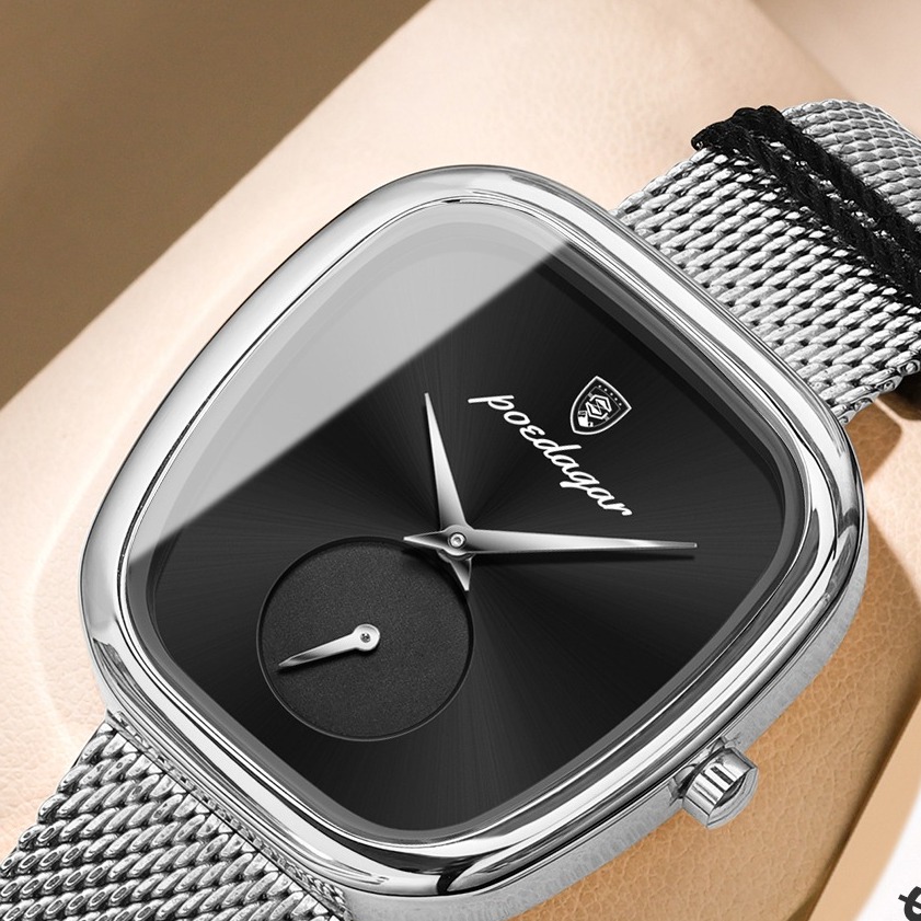 Womens Stainless Steel Mesh Quartz Watch with 3 Bar Water Resistance