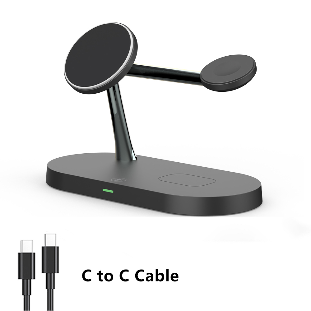 Magnetic Wireless Charging Station with 15W Output for iPhone Apple Watch and AirPods